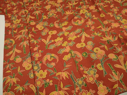 平和屋着物■上質な小紋　花鳥文　松竹梅　正絹　逸品　DABH5536ya