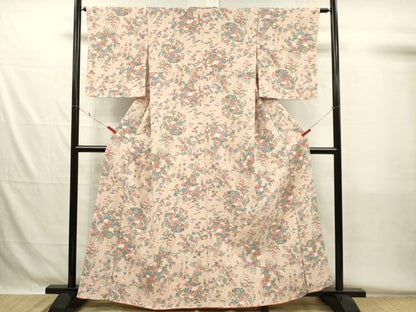 平和屋着物■上質な小紋　花車文　正絹　逸品　DABH5540ya