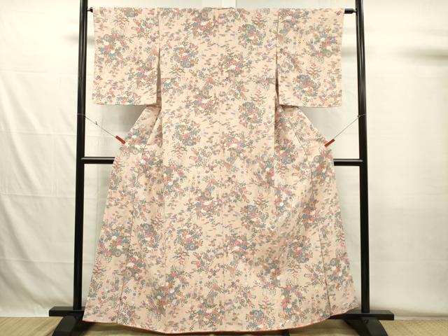 平和屋着物■上質な小紋　花車文　正絹　逸品　DABH5540ya