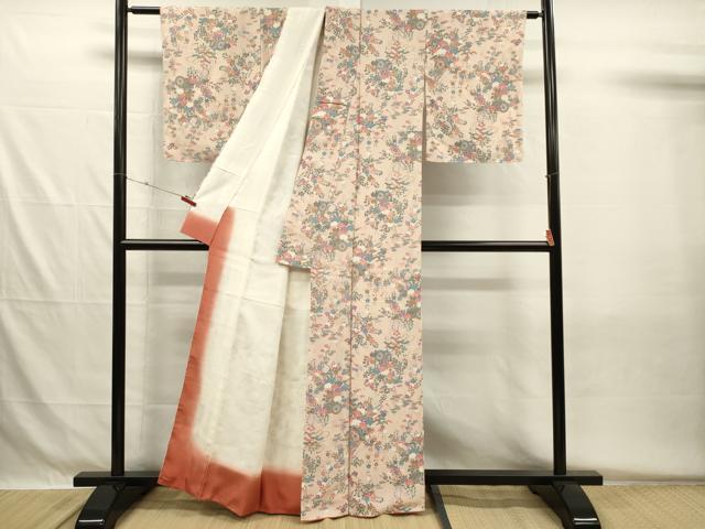 平和屋着物■上質な小紋　花車文　正絹　逸品　DABH5540ya