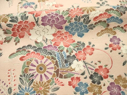 平和屋着物■上質な小紋　花車文　正絹　逸品　DABH5540ya