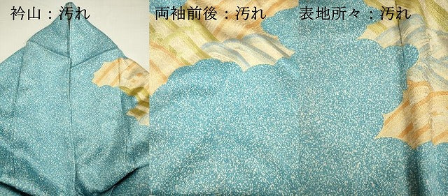 平和屋着物■訪問着　立波文　たたき染め　金彩　正絹　逸品　DABH5547ya