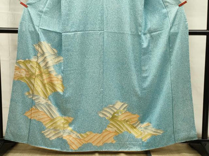 平和屋着物■訪問着　立波文　たたき染め　金彩　正絹　逸品　DABH5547ya