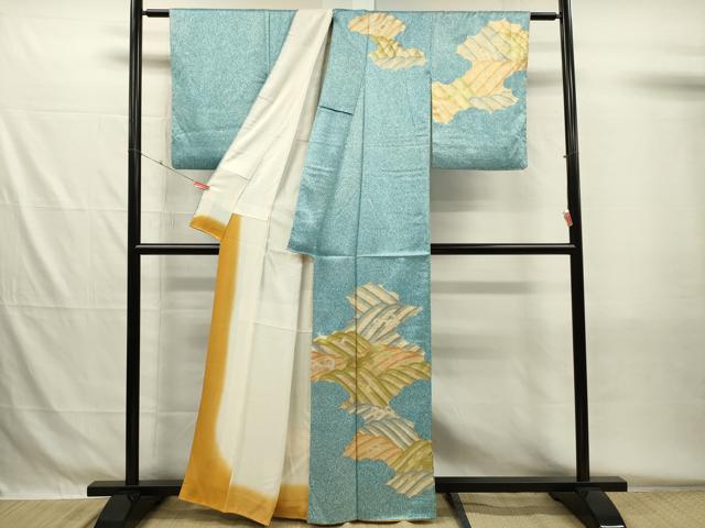 平和屋着物■訪問着　立波文　たたき染め　金彩　正絹　逸品　DABH5547ya