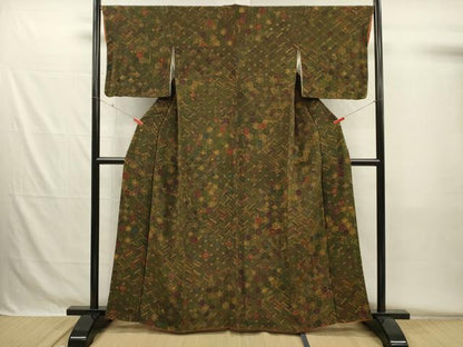 平和屋着物■訪問着　吉祥文様　鬼しぼ縮緬　正絹　逸品　DABH5548ya