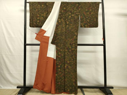 平和屋着物■訪問着　吉祥文様　鬼しぼ縮緬　正絹　逸品　DABH5548ya