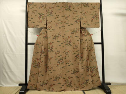 平和屋着物■上質な小紋　花松文　正絹　逸品　未使用　DABH5550ya