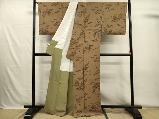 平和屋着物■上質な小紋　花松文　正絹　逸品　未使用　DABH5550ya
