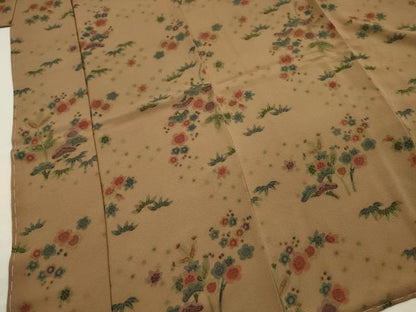 平和屋着物■上質な小紋　花松文　正絹　逸品　未使用　DABH5550ya