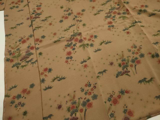 平和屋着物■上質な小紋　花松文　正絹　逸品　未使用　DABH5550ya