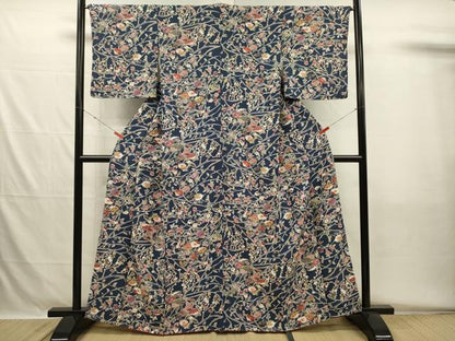 平和屋着物■訪問着　草花文　正絹　逸品　DABH5552ya