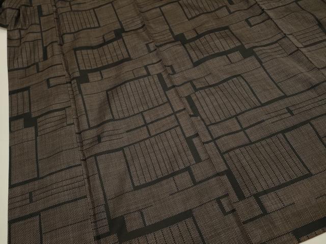平和屋着物■本場大島紬　7マルキ　幾何学文　正絹　逸品　DABH5555ya