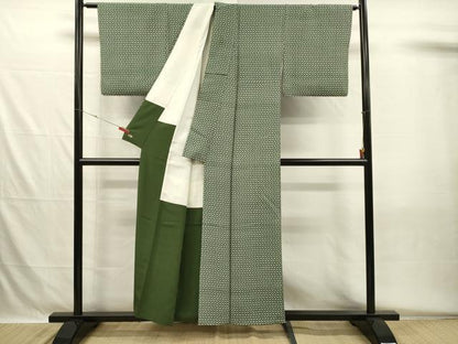 平和屋着物■上質な小紋　舞花文　独楽　三越扱い　正絹　逸品　DABH5557ya