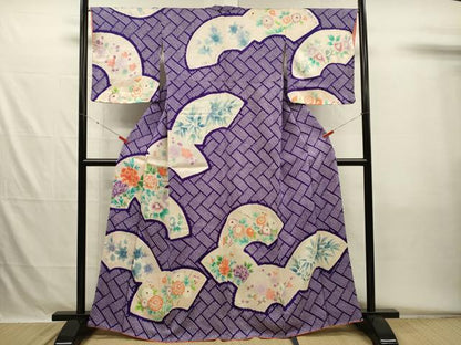 平和屋着物■訪問着　絞り　地紙花文　正絹　逸品　DABH5559ya