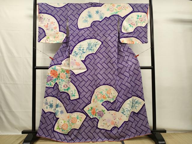 平和屋着物■訪問着　絞り　地紙花文　正絹　逸品　DABH5559ya