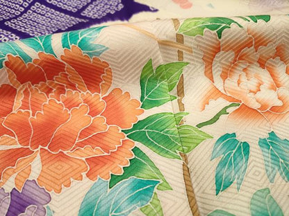 平和屋着物■訪問着　絞り　地紙花文　正絹　逸品　DABH5559ya