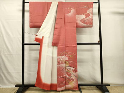 平和屋着物■訪問着　駒刺繍　露芝文　金銀彩　正絹　逸品　DABH5560ya