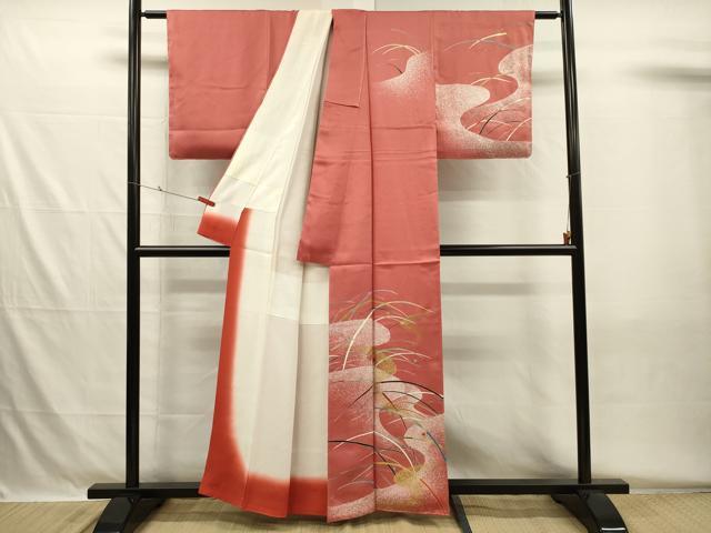 平和屋着物■訪問着　駒刺繍　露芝文　金銀彩　正絹　逸品　DABH5560ya