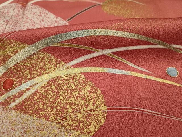 平和屋着物■訪問着　駒刺繍　露芝文　金銀彩　正絹　逸品　DABH5560ya
