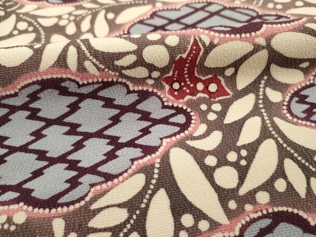 平和屋着物■上質な小紋　雲取り枝葉文　正絹　逸品　DABH5563ya