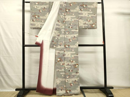 平和屋着物■訪問着　エ霞花文　金彩　正絹　逸品　DABH5567ya