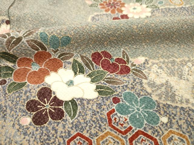 平和屋着物■訪問着　エ霞花文　金彩　正絹　逸品　DABH5567ya
