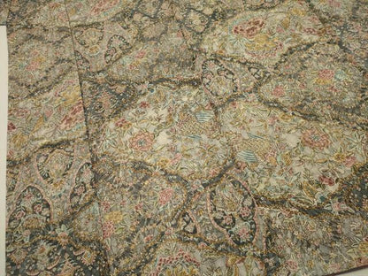 平和屋着物■上質な小紋　更紗花鳥文　鬼しぼ縮緬　正絹　逸品　DABH5575ya