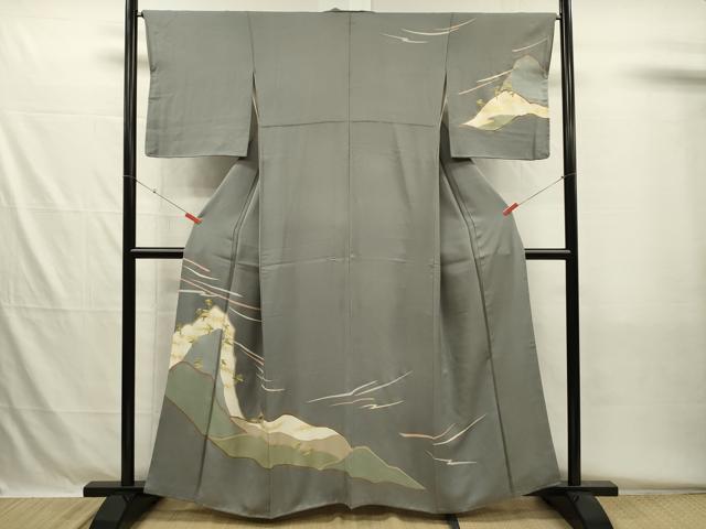 平和屋着物■訪問着　駒刺繍　風景文　金彩　正絹　逸品　DABH5579ya