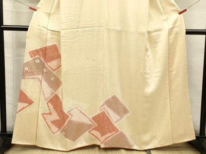平和屋着物■訪問着　絞り　刺繍　色紙重ね花文　金彩　正絹　逸品　DABH5580ya