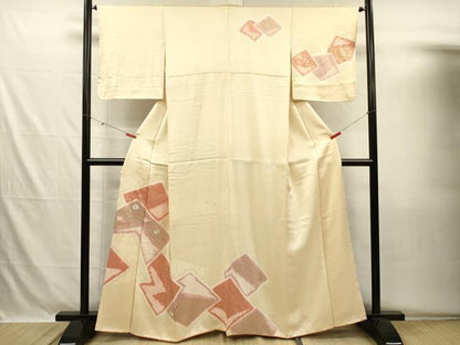 平和屋着物■訪問着　絞り　刺繍　色紙重ね花文　金彩　正絹　逸品　DABH5580ya