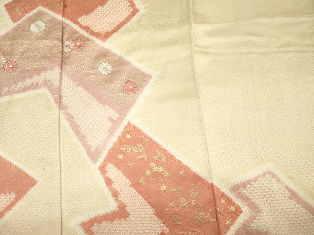 平和屋着物■訪問着　絞り　刺繍　色紙重ね花文　金彩　正絹　逸品　DABH5580ya