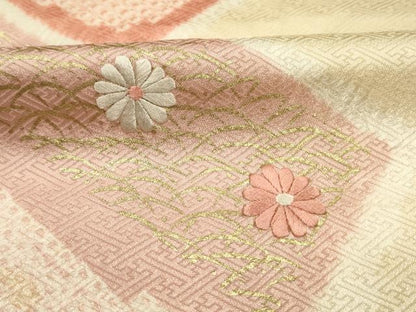 平和屋着物■訪問着　絞り　刺繍　色紙重ね花文　金彩　正絹　逸品　DABH5580ya