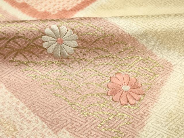 平和屋着物■訪問着　絞り　刺繍　色紙重ね花文　金彩　正絹　逸品　DABH5580ya