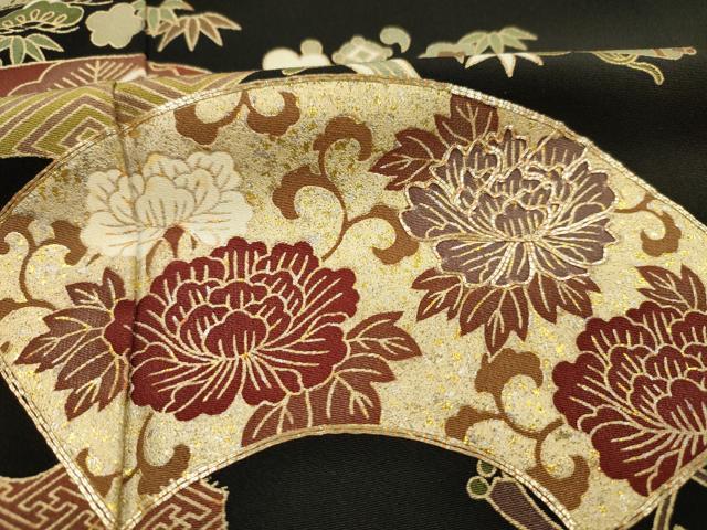 平和屋着物■豪華黒留袖　駒刺繍　地紙花唐草文　宝尽くし　金彩　正絹　逸品　DABH5581ya