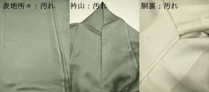 平和屋着物■上質な色無地　霰地紋　山葵色　正絹　逸品　DABH5585ya