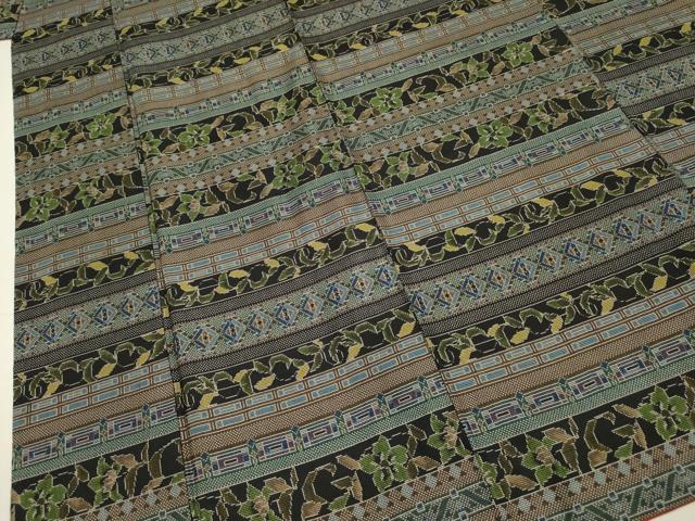 平和屋着物■本場大島紬　7マルキ　横段花文　正絹　逸品　DABH5592ya