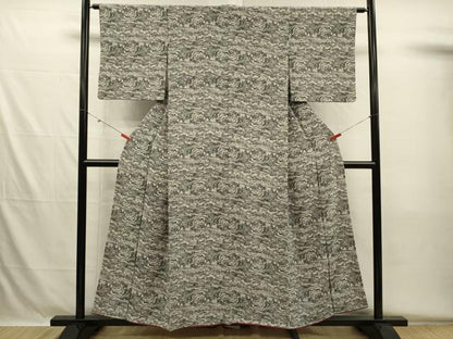 平和屋着物■上質な小紋　型染め　風景文　正絹　逸品　DABH5593ya