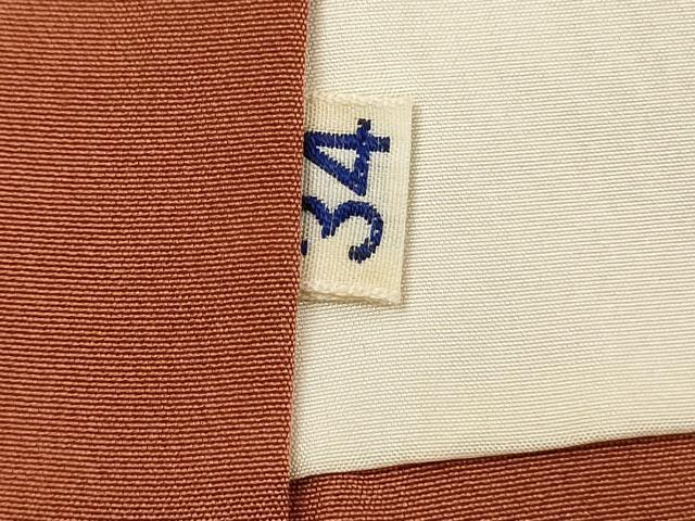 平和屋着物■上質な色無地　菱地紋　樺色　正絹　逸品　DABH5594ya