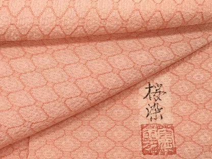 平和屋着物■上質な小紋　作家物　桜染　蜀江繋ぎ　正絹　逸品　DABH5596ya