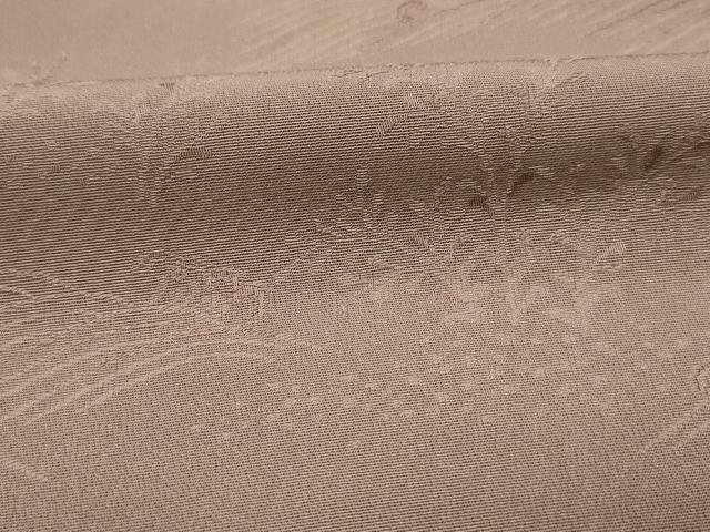 平和屋着物■上質な色無地　立波草葉地紋　胡桃染色　正絹　逸品　DABH5597ya