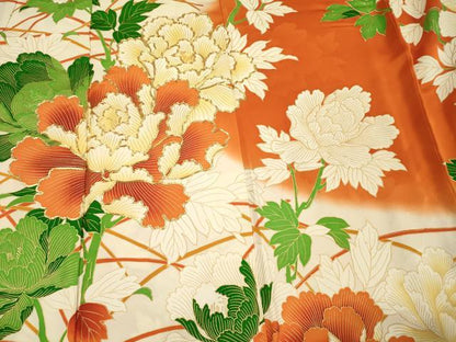 平和屋着物■豪華振袖　駒刺繍　牡丹　暈し染め　金彩　正絹　逸品　DABH5604ya