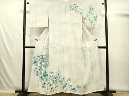 平和屋着物■訪問着　手描き　枝花文　正絹　逸品　DABH5606ya