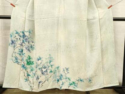 平和屋着物■訪問着　手描き　枝花文　正絹　逸品　DABH5606ya