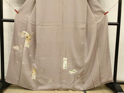 平和屋着物■訪問着　短冊地紙花文　金彩　正絹　逸品　DABH5611ya