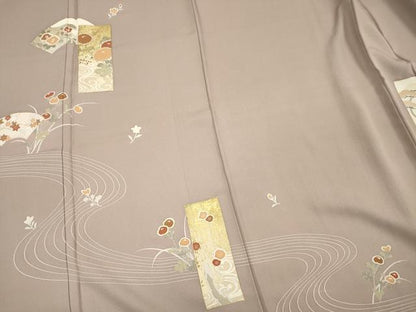 平和屋着物■訪問着　短冊地紙花文　金彩　正絹　逸品　DABH5611ya