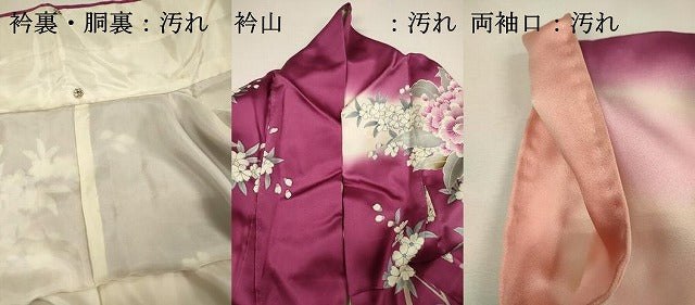 平和屋着物■豪華振袖　草花文　舞桜　暈し染め　正絹　逸品　DABH5612ya