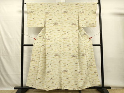 平和屋着物■上質な小紋　立波動物文　正絹　逸品　DABH5616ya