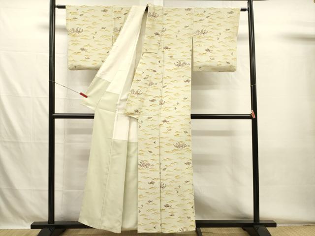 平和屋着物■上質な小紋　立波動物文　正絹　逸品　DABH5616ya