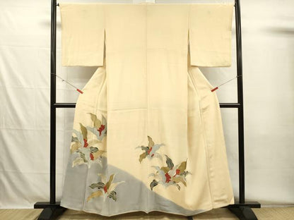 平和屋着物■豪華色留袖　駒刺繍　南天花文　暈し染め　金彩　正絹　逸品　DABH5617ya