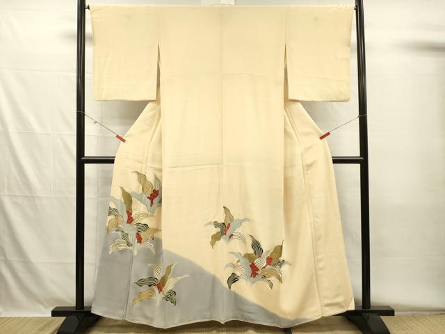 平和屋着物■豪華色留袖　駒刺繍　南天花文　暈し染め　金彩　正絹　逸品　DABH5617ya